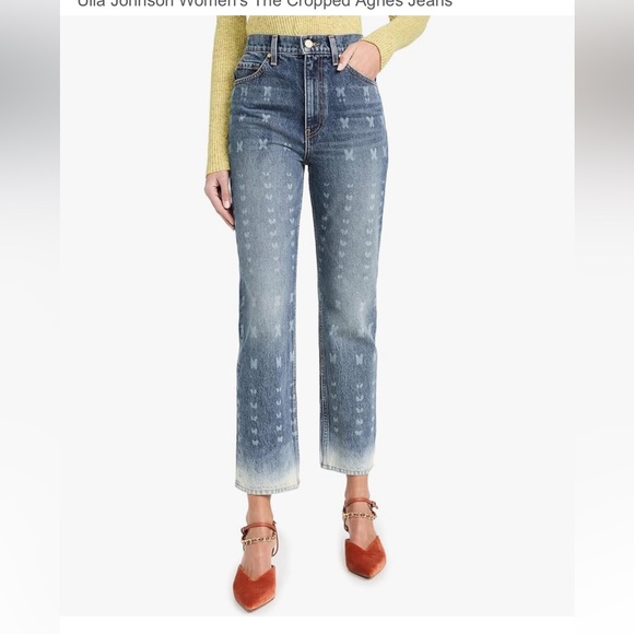 Ulla Johnson NWT- The Cropped Agnes Jean Wide Leg - Etched Arashi Wash - Picture 7 of 12